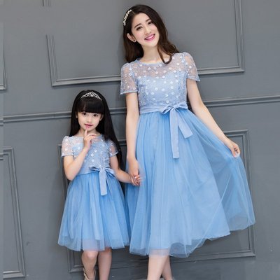 宝贝响当当亲子装2016夏装新款母女装连衣裙