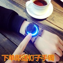 韩版个性智能创意发光简约无指针触屏情侣男女生学生手表中性防水