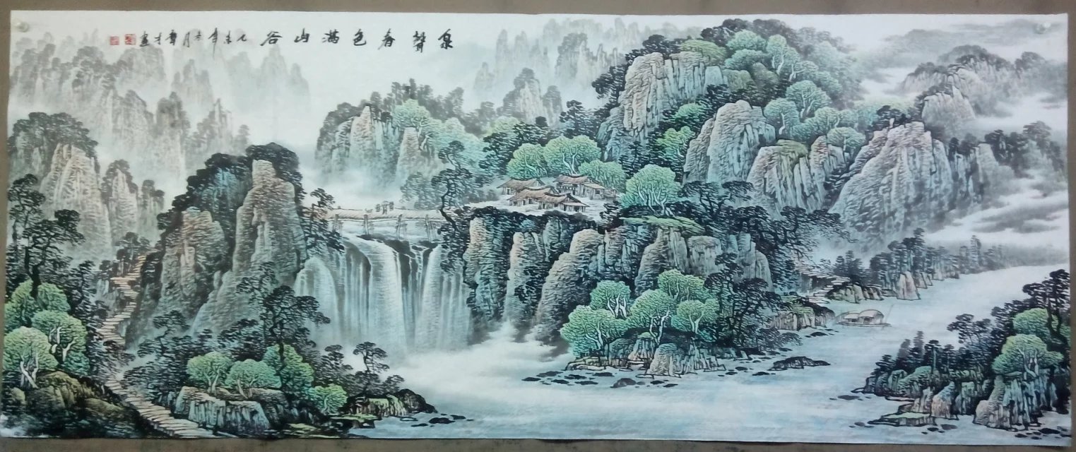 杨建喜八尺国画山水画黄河作品原稿手绘包邮名人字画