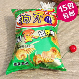 狗牙儿比萨卷25g 似小俊男水煮鱼 5毛钱香酥脆膨化零食 80袋包邮