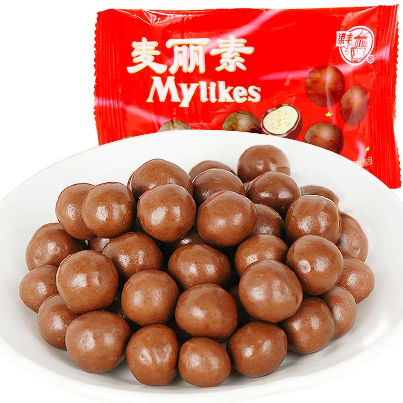 梁丰麦丽素夹心巧克力25g*10袋 80后回忆休闲零食品(代可可脂)