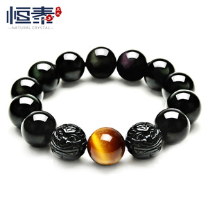 男士开光黑曜石手链