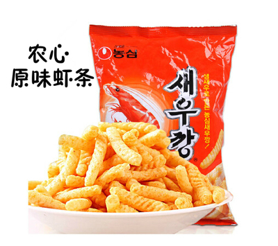 新品 韩国进口食品 农心虾条 鲜虾味淀粉条 原味鲜虾条 大包90克