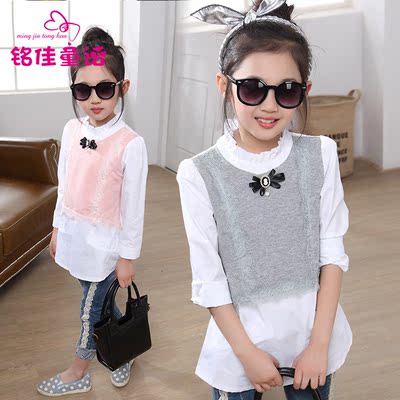 [2015爆款]女童2015秋冬新款蕾丝保暖内衣中大