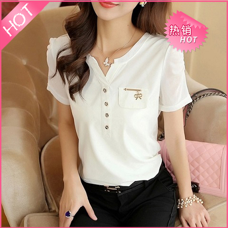 <em>淘宝网</em>购物-<em>春装</em>新款韩版<em>雪纺</em>衫女2015春修身