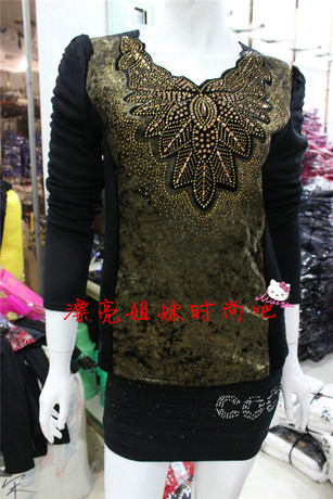 <em>淘宝网购物-红</em>吉玛打底衫正品加绒加厚金丝绒
