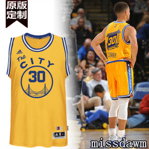 【图】NBA勇士队新款黄色库里球衣 11汤普森
