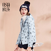 羽绒服女冬D20109 百搭连帽白鸭绒短款 女装 OSA欧莎2016冬季新款
