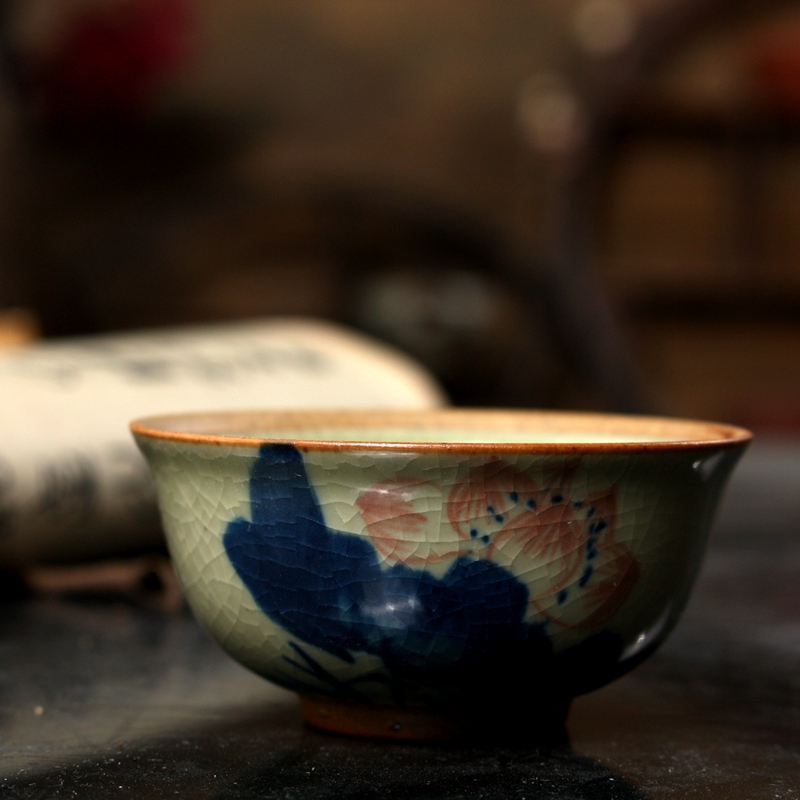 功夫茶具陶瓷茶杯 手工手绘半陶杯 潮汕功夫小品杯子茶碗 限量版