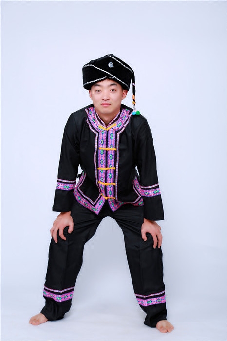 少数民族服装男佤族壮族苗族演出服土家族布朗族布依族 苗族服装