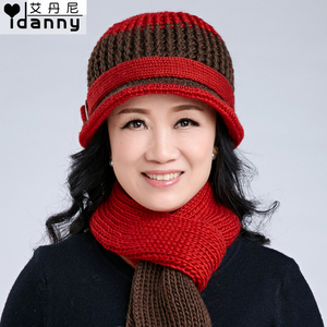 羊毛冬天中年妈妈帽老人帽子毛线老太太针织帽中老年人帽子女冬季