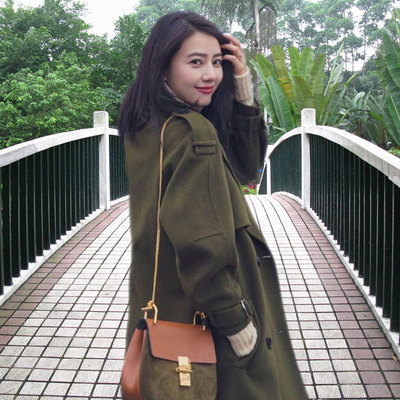 秋冬毛呢大衣女中长款风衣韩版修身高圆圆同款