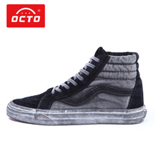 滑板鞋 潮款 OCTO 运动鞋 高帮板鞋 水洗复古帆布鞋 做旧男女鞋 sk8正品