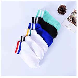 纯棉两杠低帮短筒袜