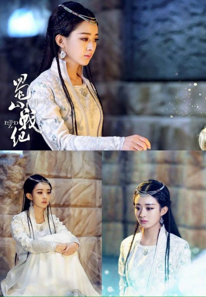 蜀山战纪赵丽颖同款玉无心白色绣花服装/儿童古装动漫