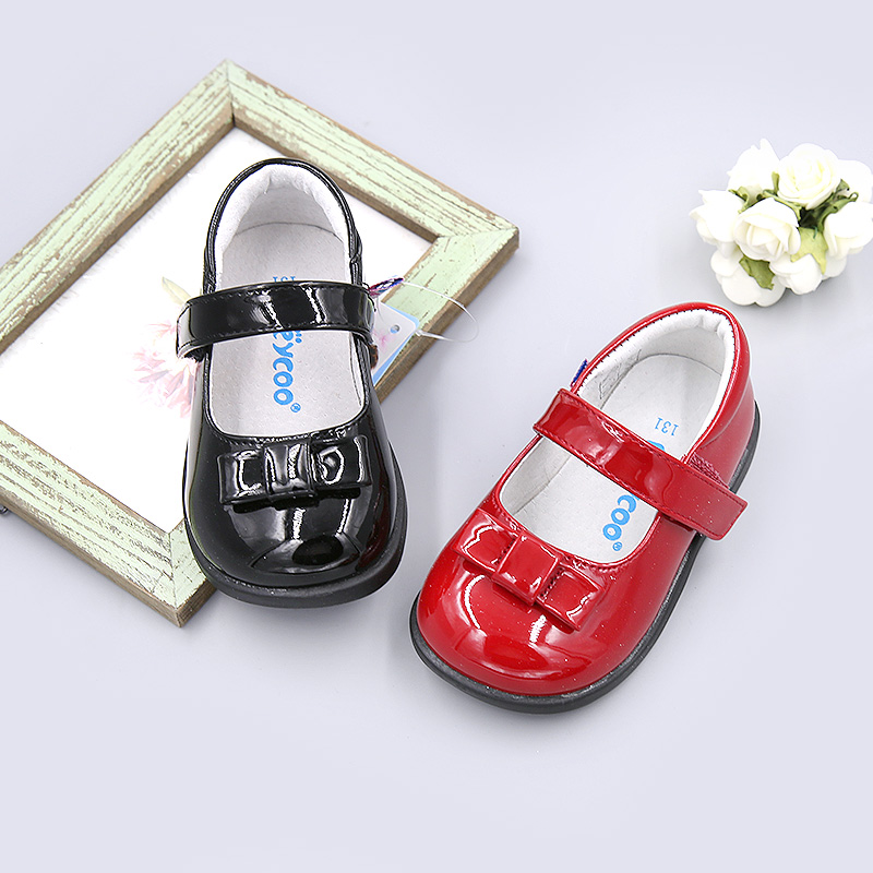 春秋款女童皮鞋女宝宝船鞋儿童单鞋子黑色小童