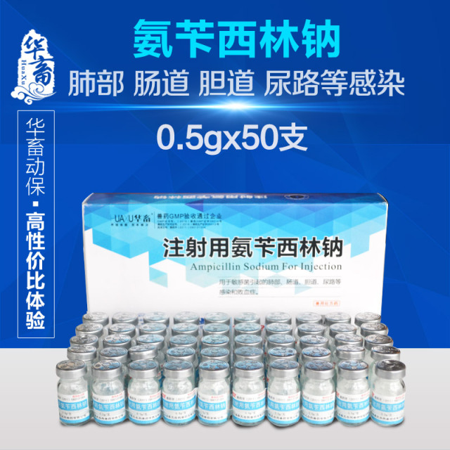 华畜兽药针剂注射用氨苄西林钠 兽用可溶性粉