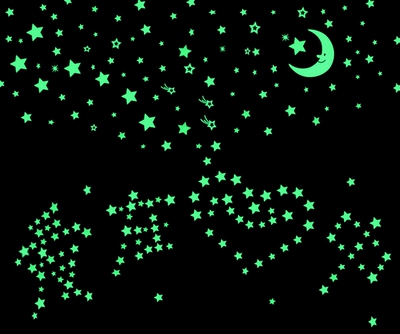 爆款韩国环保儿童房卧室天花板星空墙贴星星月亮夜光贴纸浪漫荧光