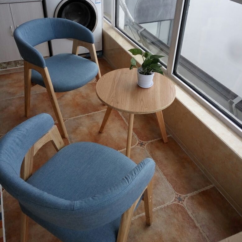 简约实木阳台桌椅三件套茶几组合休闲椅卧室椅庭院桌椅现代简约椅