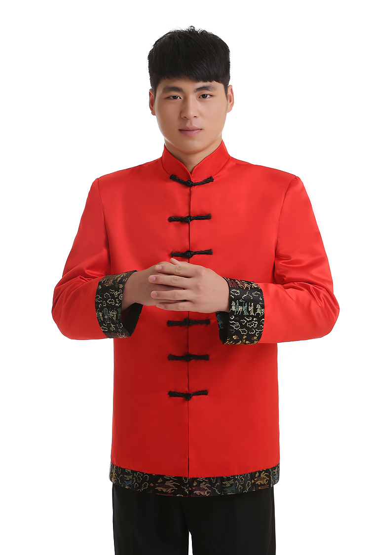 特价包邮唐装中式传统婚礼新郎秀禾服男士中山装中国红结婚礼服