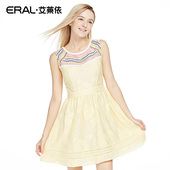 连衣裙A字裙6051 女装 2017夏装 裙子无袖 新款 艾莱依官方旗舰店正品