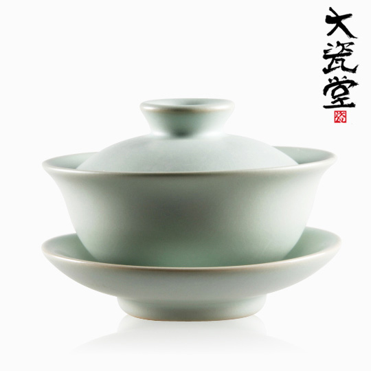 汝窑盖碗 茶具三才特大号青花瓷盖碗茶碗 茶杯景德镇盖碗品茗陶瓷