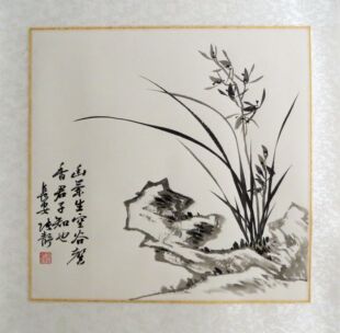 国画客厅办公室水墨写意花鸟装饰字画已装裱三尺斗方兰花原稿手绘