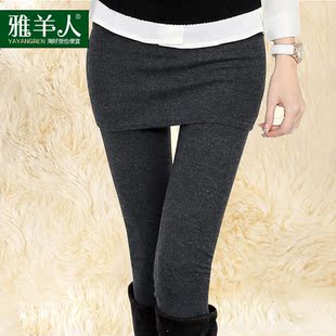 假两件加厚加绒外穿秋季<em>带裙子长裤</em> 裙裤 雅羊