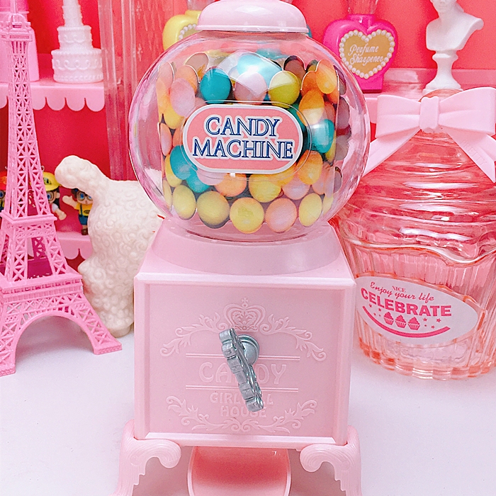 尤物少女可爱少女心粉色糖果机 扭扭蛋扭糖机存钱罐桌面小摆件