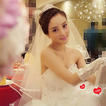 拍照结婚婚纱头纱白色 新娘头纱韩式单层简约短款 明星同款 2017新款