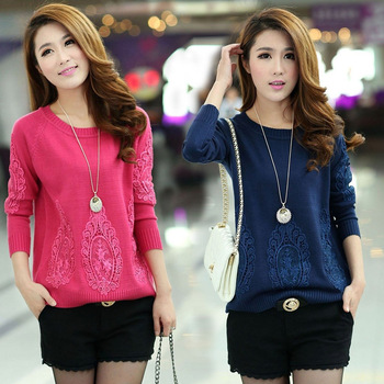 2014新款专柜<em>正品</em>女款针织衫<em>套头</em>韩版宽松毛