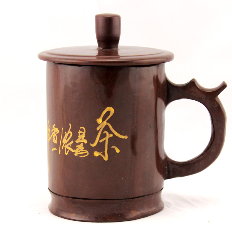 木鱼石茶杯无蜡保健杯子正品茶具 纯天然养生 精美礼盒装非紫砂杯