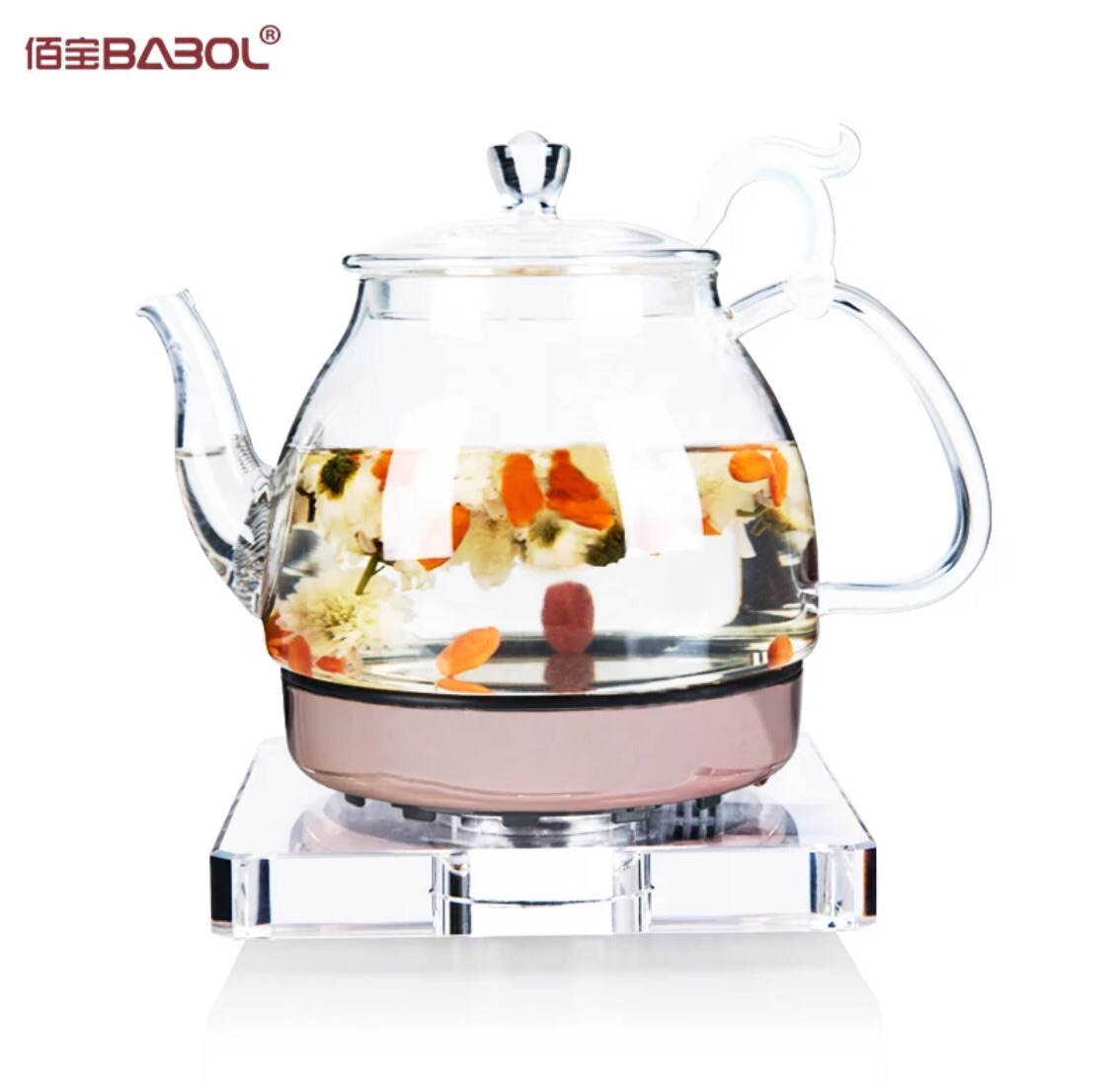 佰宝 DCH-211玻璃养生壶 电热水壶 烧水煮茶壶透明茶具