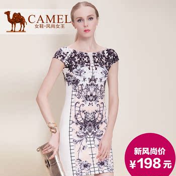 <em>camel骆驼女装</em>春装2015新款复古印花旗袍气质