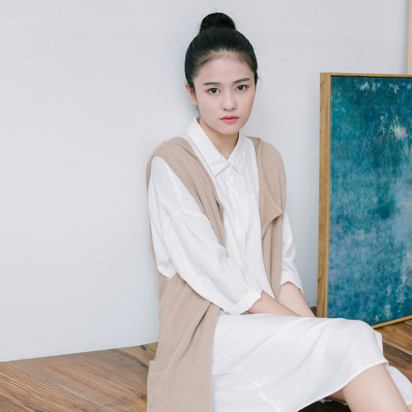 热销女<em>马夹</em> 叙旧W3210 卷雾 中<em>长款</em> 针织<em>马甲</em>