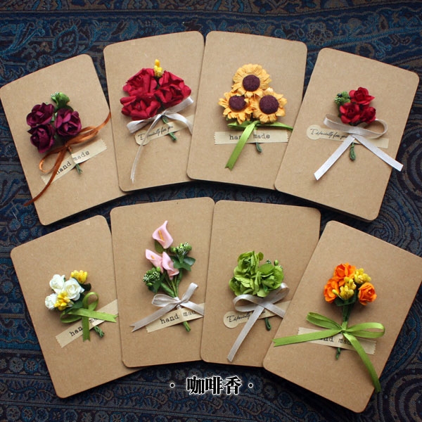 母亲节贺卡 手工 干花 贺卡 妈妈节卡片 diy 礼物卡 给老妈的礼物