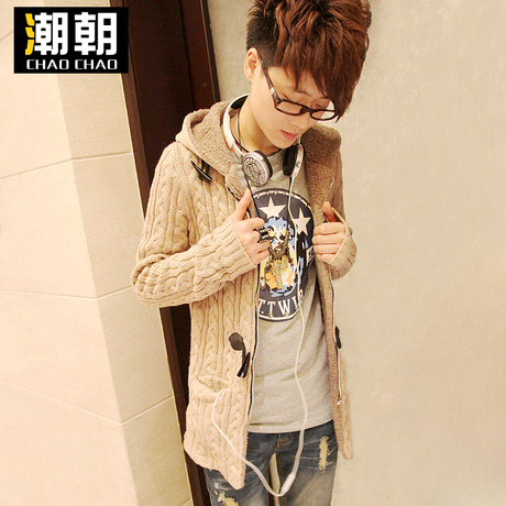 淘宝网购物-潮朝秋冬装新款<em>男士加厚毛衣</em>外套