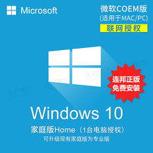 windows10正版操作系统盘COEM家庭版PC专业版MAC激活码 微软win10