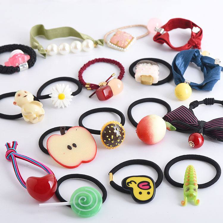 0.65元甜美可爱韩版亚克力水果春夏发绳发圈批