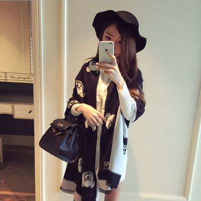 [2015爆款]跑男杨颖baby同款纯色羊绒围巾 时