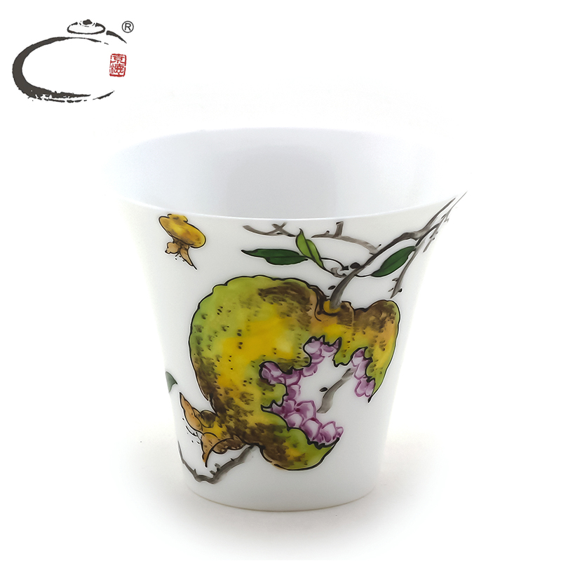 京德窑 贵和祥 景德镇手绘茶具 茶杯品茗杯 茶碗陶瓷石榴水仙杯
