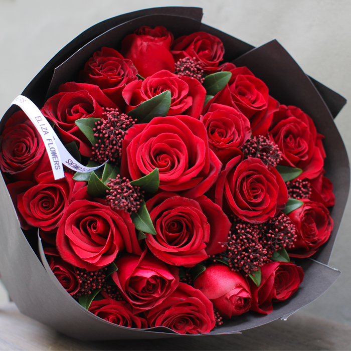 乌鲁木齐花店新华情人节新品19支进口红玫瑰高端花束鲜花预定同城