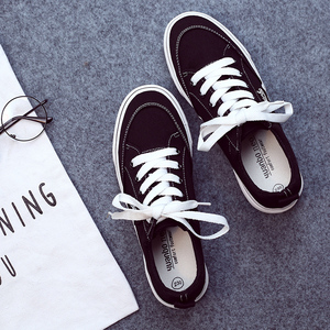 韩版黑色帆布鞋