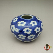 景德镇古玩古董陶瓷器仿古老货收藏 晚清民国青花冰梅纹水浅笔洗
