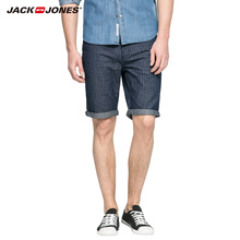 进口条纹牛仔短裤 216243002 纯棉修身 JACKJONES杰克琼斯春夏男装