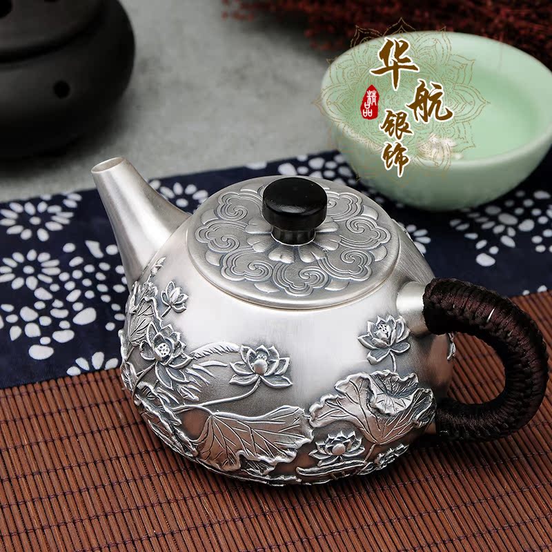 足银壶 纯银999银茶壶 纯手工功夫银茶具 日式纯银煮茶壶小泡茶壶