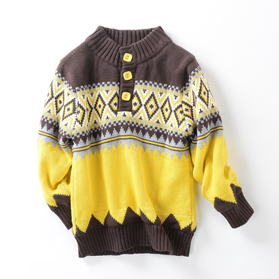 男童毛衣加绒加厚 2016冬款儿童毛衣双层加绒