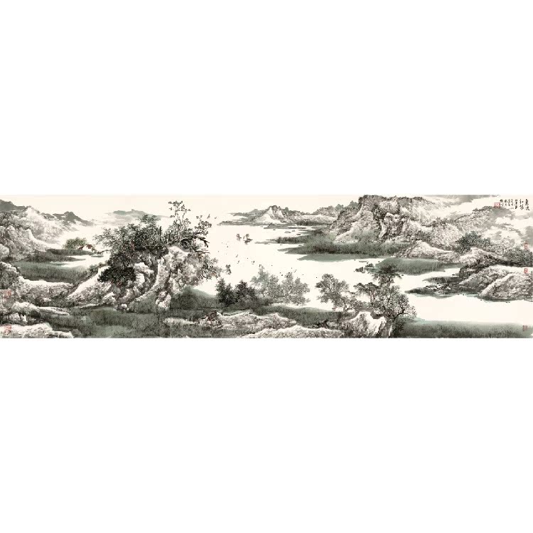 山水风景国画惠风和畅客厅书房卧室办公室内现代中式挂画装饰画框