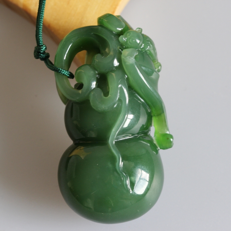 新疆和田玉碧玉葫芦 如意葫芦 挂件 吊坠 辟邪葫芦 送