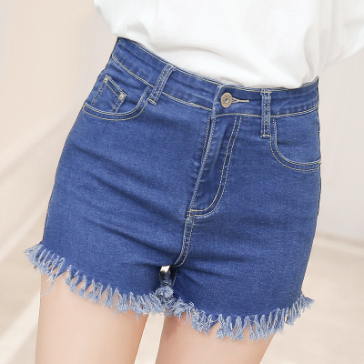 夏季高腰牛仔短裤女修身弹力显瘦学院风韩版薄